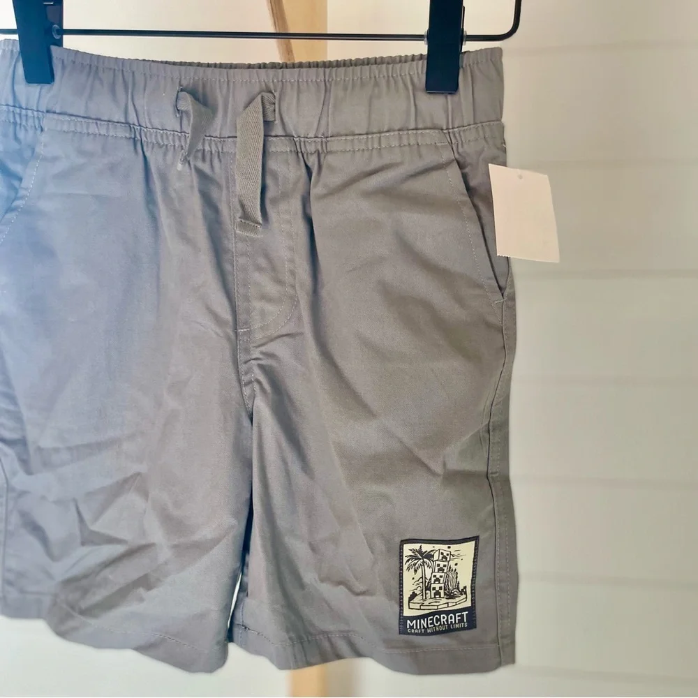 Boys Minecraft Gray Woven Shorts‎
